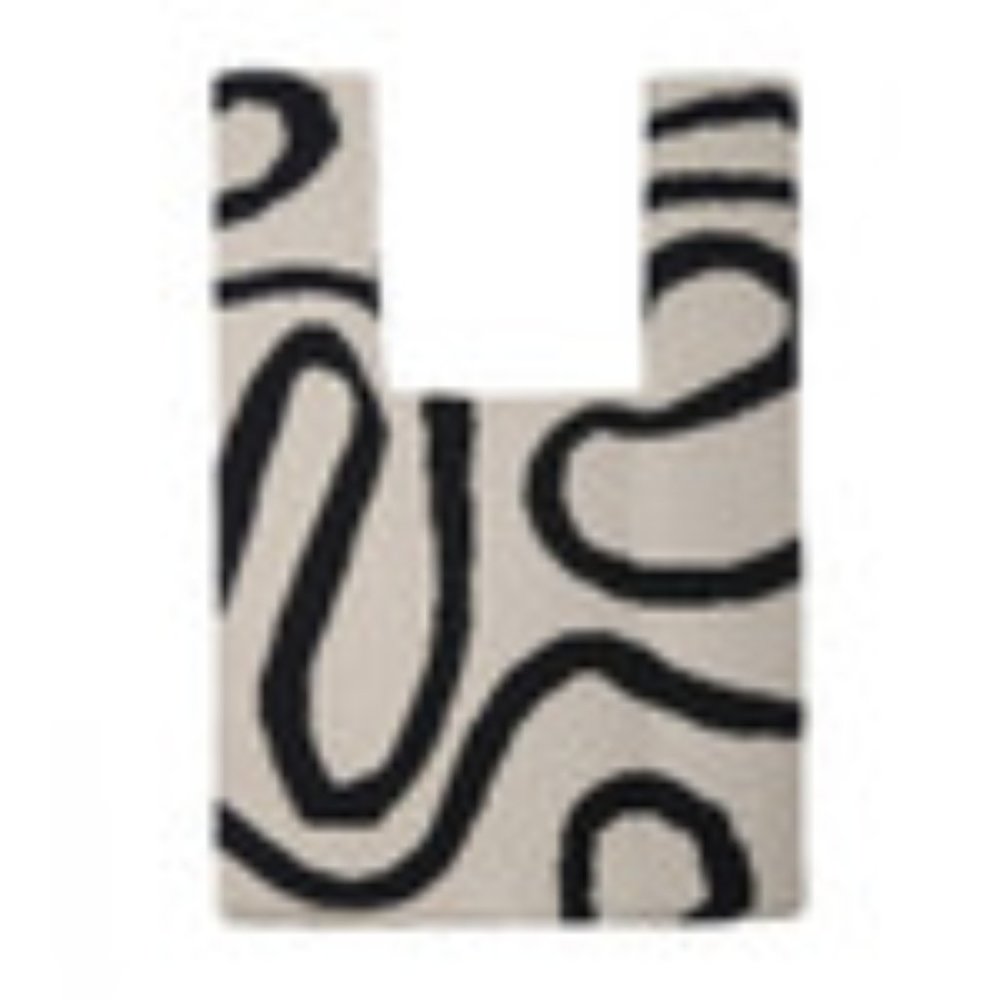 Knit Hand Bag - Black White Striped